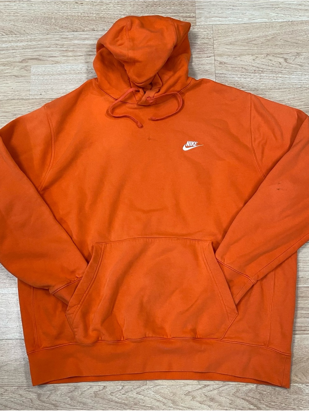 Nike Hoodie Men’s XLT (TALL) Orange Sportswear Club Fleece Pullover Sweatshirt
